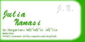 julia nanasi business card